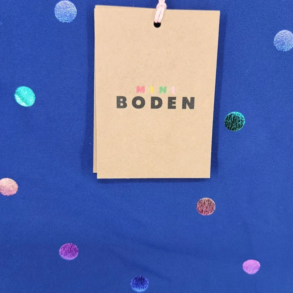 NWT Mini Boden Kids‎ 10-11Y Navy Blue Sunsafe Patterned Rash Vest